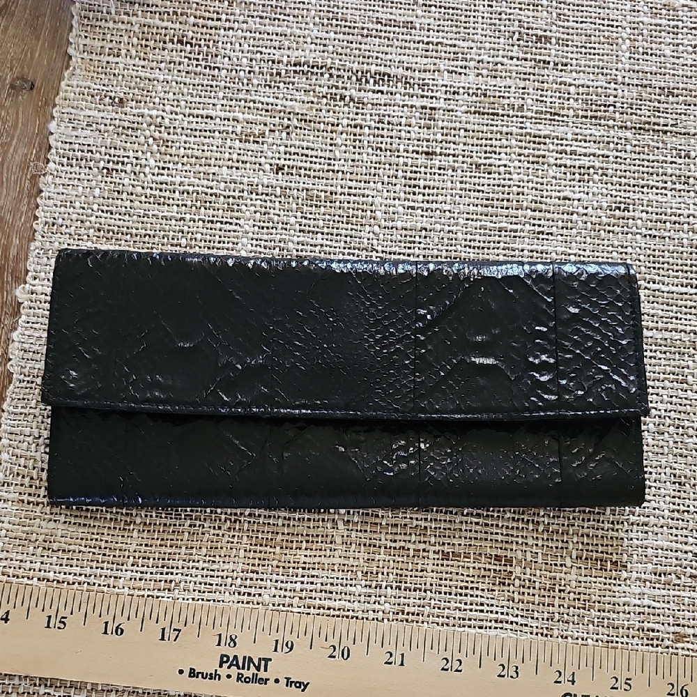 Black Snakeskin Clutch